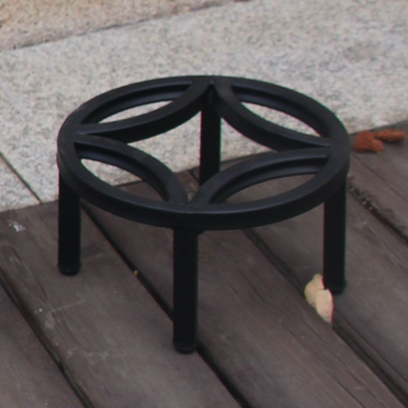 원형 화분받침대 선반 화분다이 발코니 베란다 인테리어 블랙 22x13cm - 상품 이미지