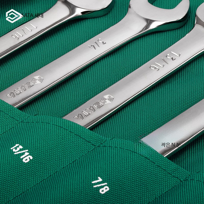 오픈 엔드 렌치 세트 산업용 수공구 라쳇렌치 스패너세트 복스알세트 작업공구 영국제 11개 세트 양용 렌치 - 상세 이미지 5