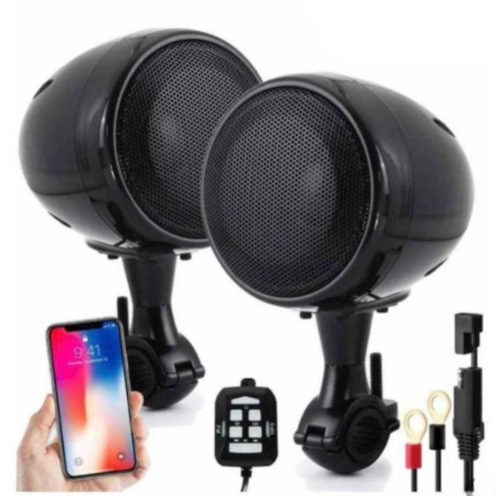 블루투스 오토바이스피커 300W 내장앰프 메쉬 다이아몬드 블랙 - 상품 이미지