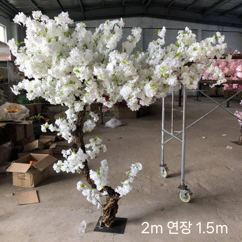 인조벚꽃 대형 조화나무 인테리어 기역자 나뭇잎 매장 인공 1.6mx1m - 상세 이미지 3