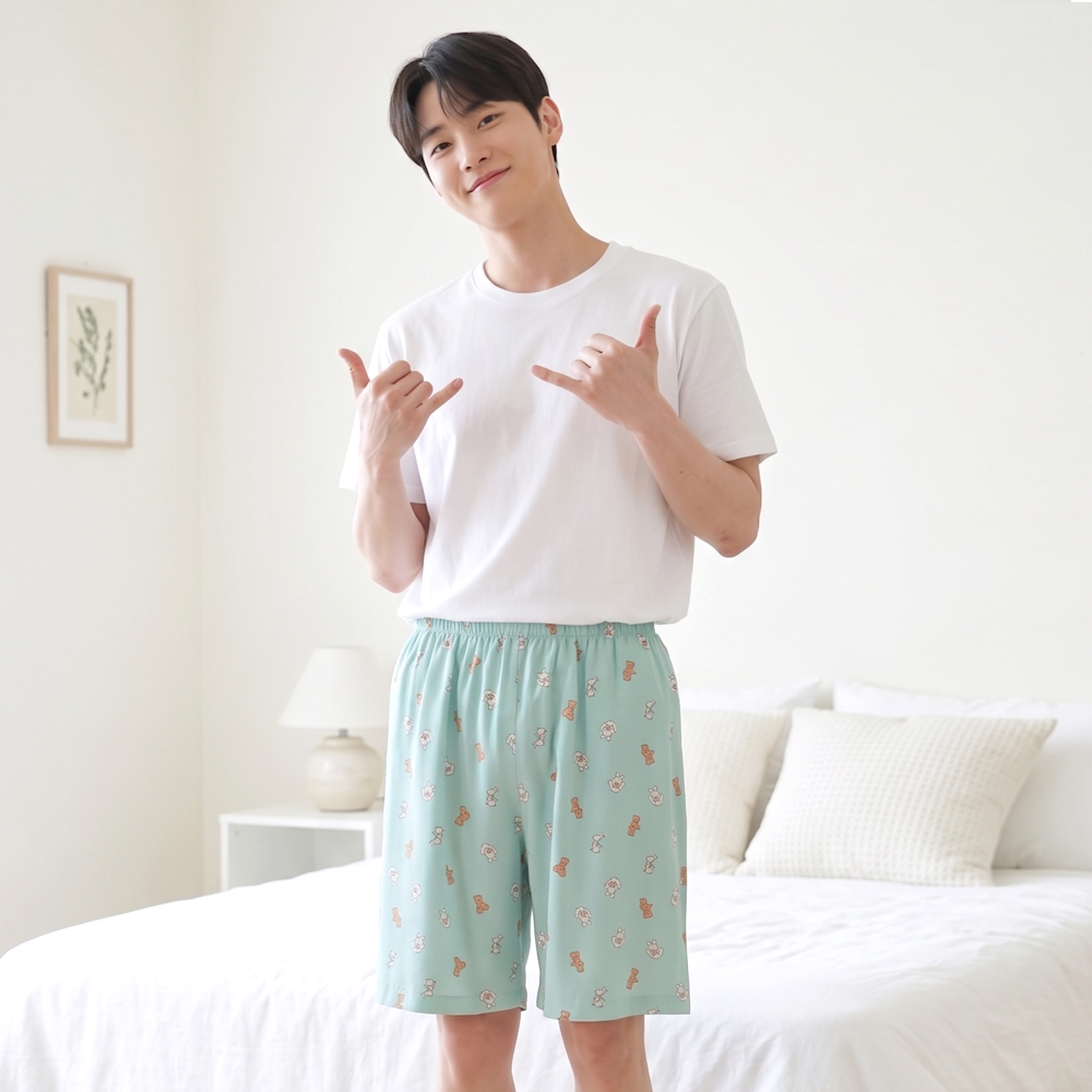 커플 홈웨어 실내복 여름 반바지 파자마 PJ투게더(레이온 5부) 이미지 8