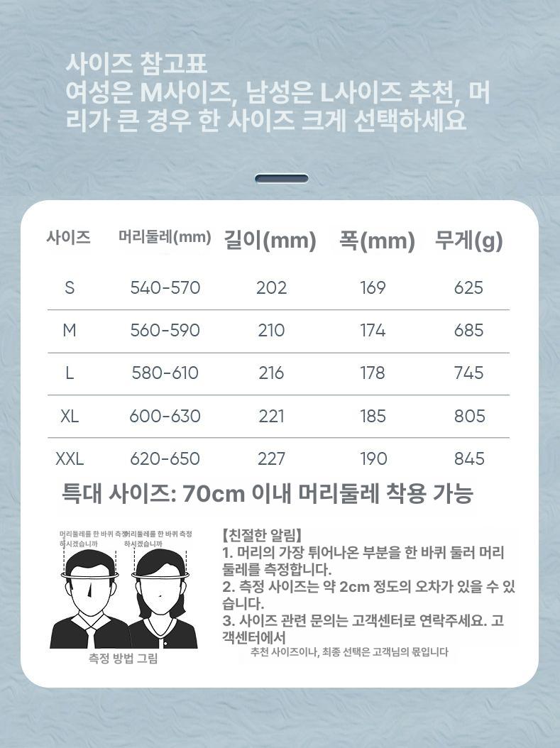 블루투스 헬멧 오토바이 반모 하이바 헤드셋 핸즈프리 인터폰 [BT+테일라이트] 사계절 그래파이트블랙 S - 상세 이미지 5