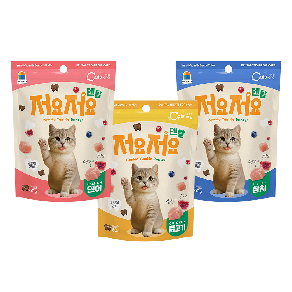 캐츠랑 저요저요 덴탈 고양이스낵 콤보(3종 1개씩), 60g, 3개 - 상품 이미지