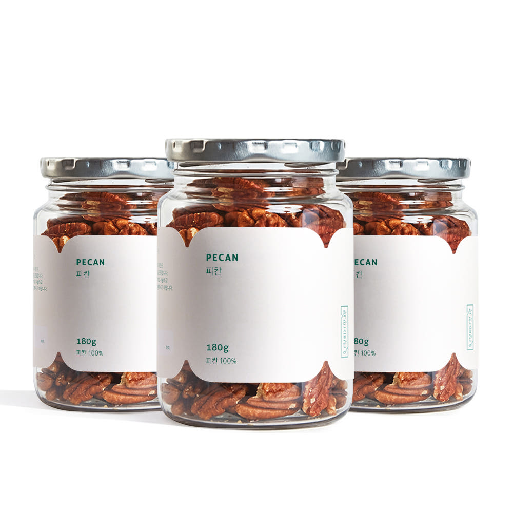 착한습관 피칸 미국산 구운 분태 피칸 180g, 3개 - 상품 이미지