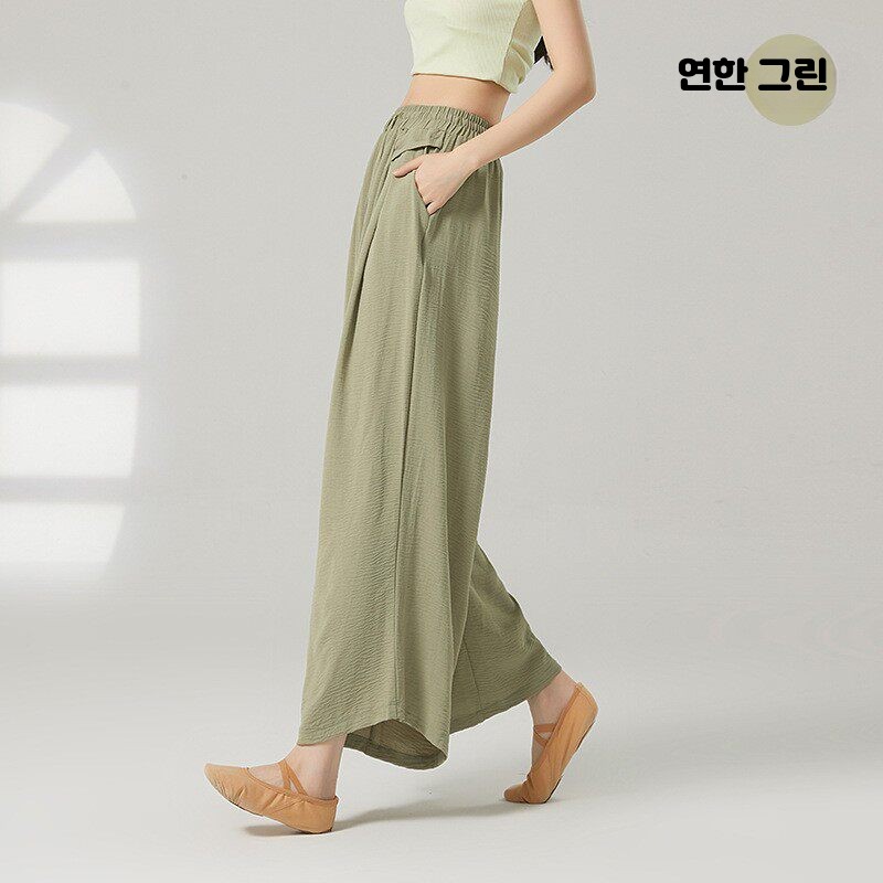 라인댄스바지 바지 여성 하의 연습복 성인 줌바댄스복 와이드 팬츠 브라운 XL - 상세 이미지 3