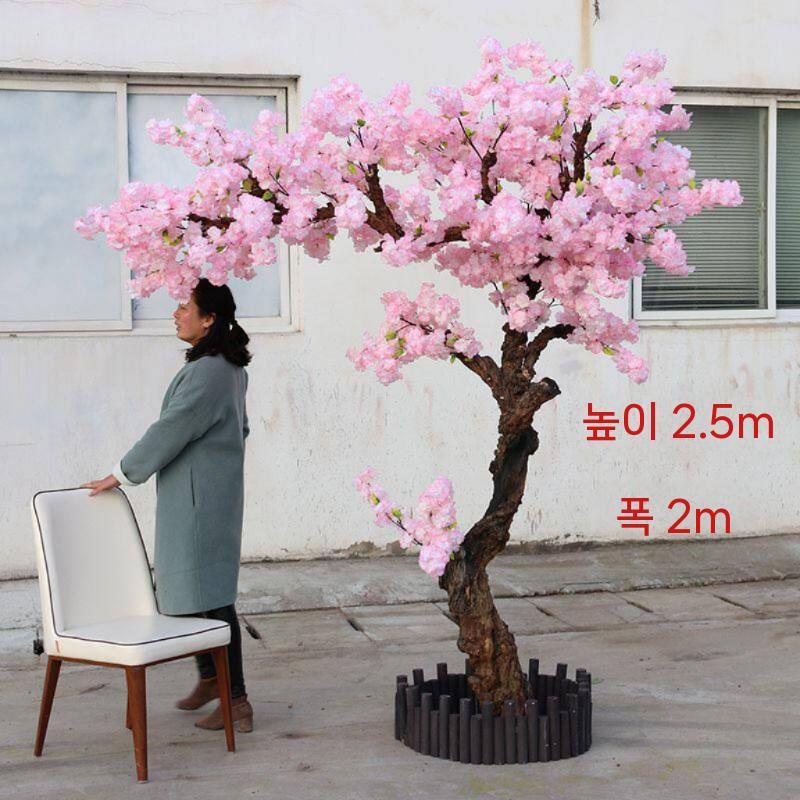 인조벚꽃 대형 조화나무 인테리어 기역자 나뭇잎 매장 인공 1.6mx1m - 상세 이미지 4