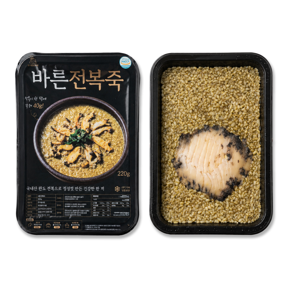 프리미엄 완도 활전복내장죽 국산 전복죽 간편영양식 220g, 5개 - 상품 이미지
