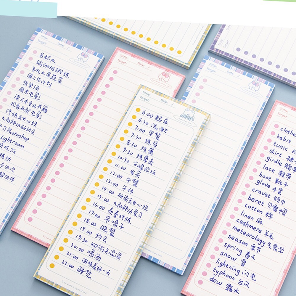 심플디자인일정관리할일목록 학생용투두리스트 감성문구학습계획체크리스트 분홍 - 상품 이미지