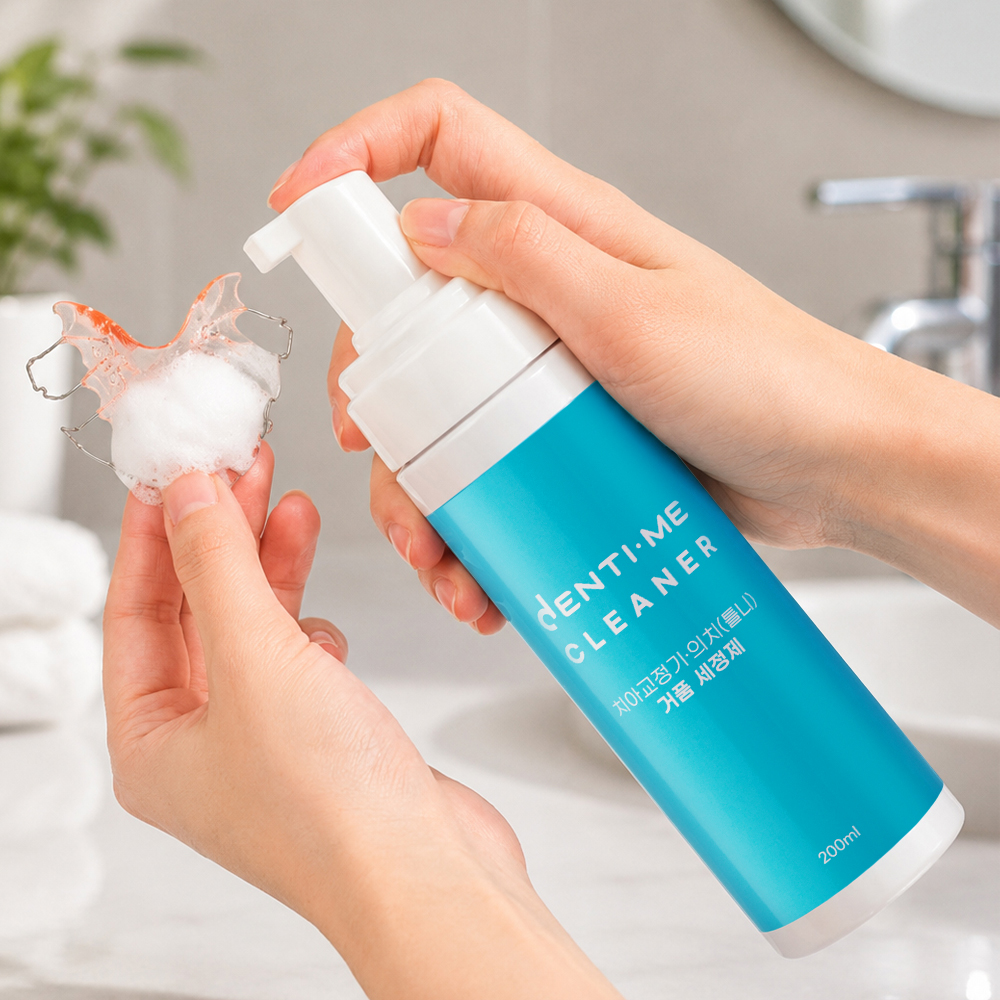 치아교정기세정제 유지기 교정유지장치 세척 클리너 교정기 세척 틀니 세정제 의치 500ml 상품 이미지