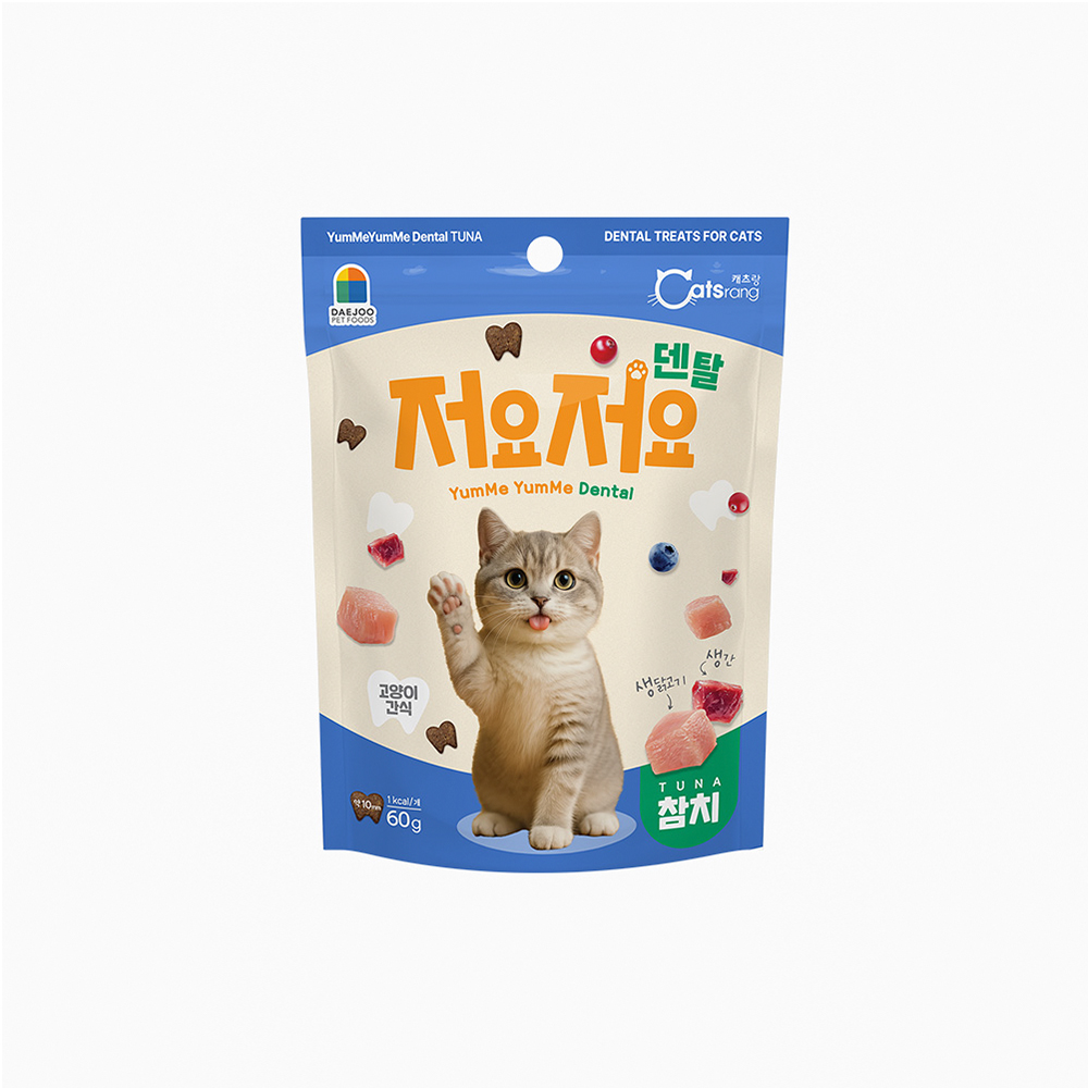 캐츠랑 저요저요 덴탈 고양이스낵 참치, 60g, 1개 - 상품 이미지