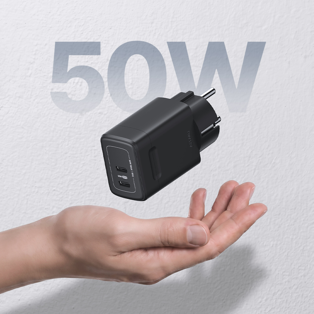 PD 50W PPS GaN 듀얼 접지 초고속 충전기 GB502 화이트 이미지 3