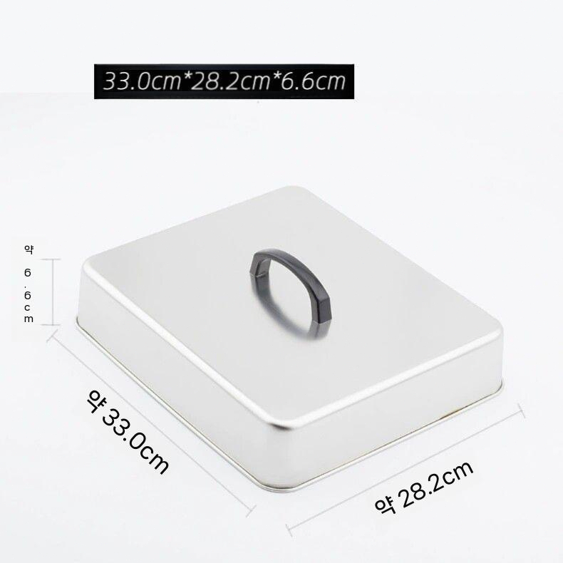 철판 래스팅 뚜껑 구이 패티 사각 스테이크 함박 28x22x6.6cm - 상세 이미지 3
