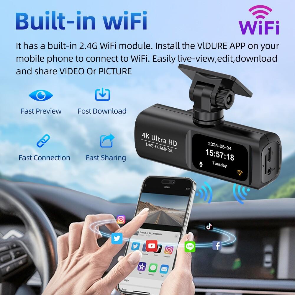 룸미러 블랙박스 듀얼 카메라 차량용 대시캠 주차 녹화 전방+후방+WiFi 64G 메모리 포함 듀얼 렌즈 - 상세 이미지 5