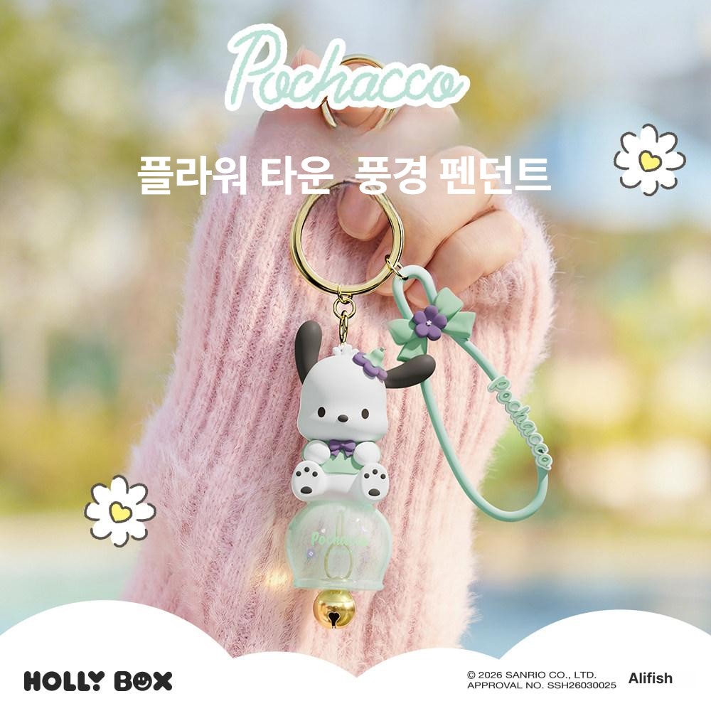 산리오 풍경 키링 키홀더 열쇠고리 차 가방 백팩 장식 종 참 선물 쿠로미 포차코 마이멜로디 마이멜로디 - 상세 이미지 2