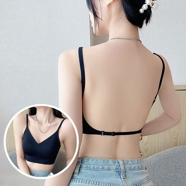 파인옷 백리스 로우컷 브래지어 뒷태노출 심리스브라 - 상품 이미지