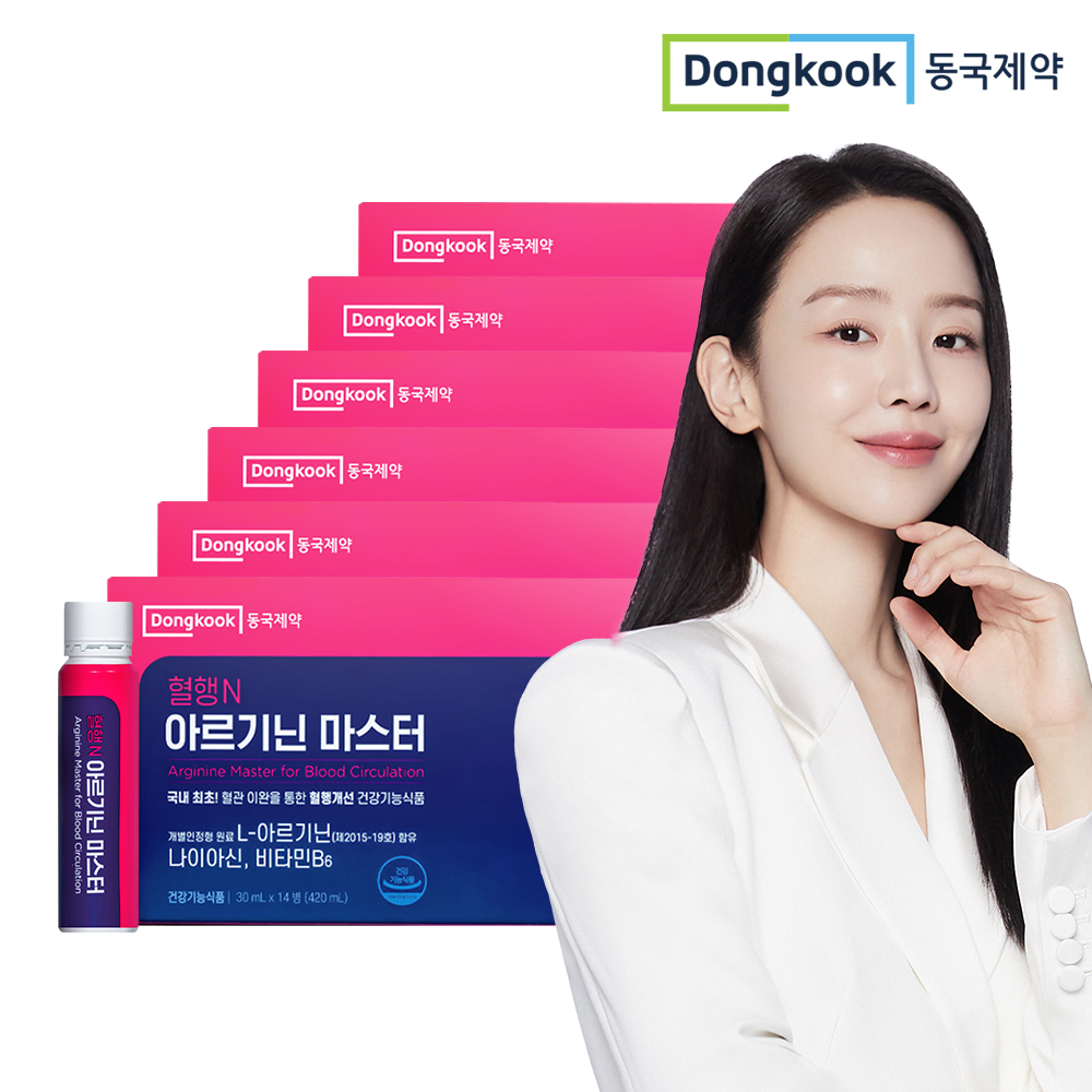 [84병] 혈행건강 동국제약 혈행N 아르기닌마스터 고함량6000mg 식약처 혈행개선 14개입, 6개 - 상품 이미지