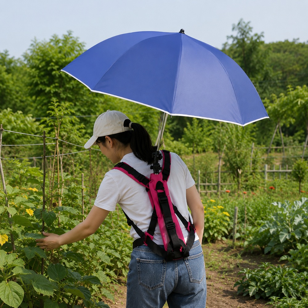 배낭우산 등산양산 농사 손이자유로운 야외활동 레저 낚시 어깨끈 배낭형 높이조절 탈부착 이미지 7