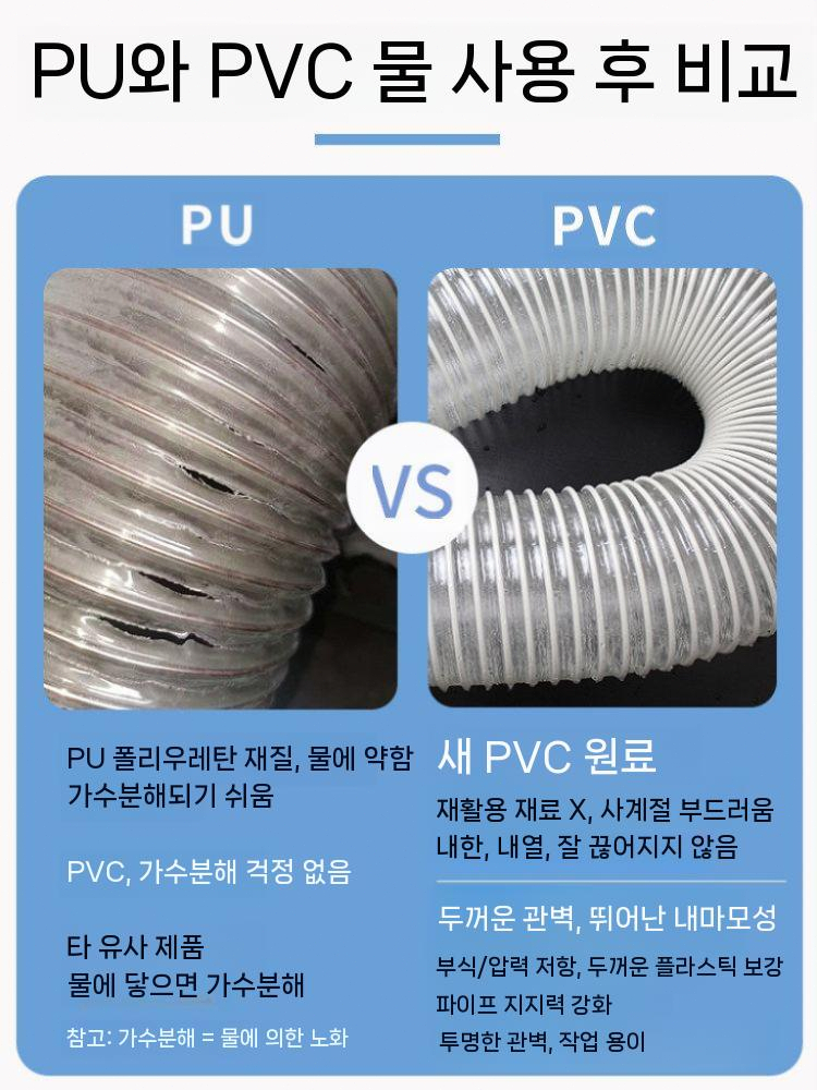 투명 호스 배관 자바라 배기관 PVC 집진기 주름관 32MMx10M 이미지 6