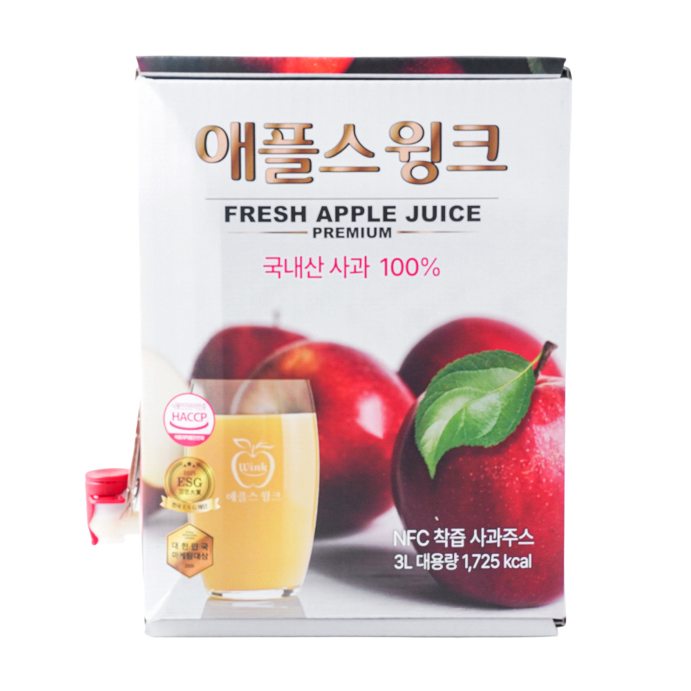 애플스윙크 프리미엄 100% 문경 사과즙 (감홍사과 블렌딩) 3L 대용량 무첨가 사과주스 - 상세 이미지 3