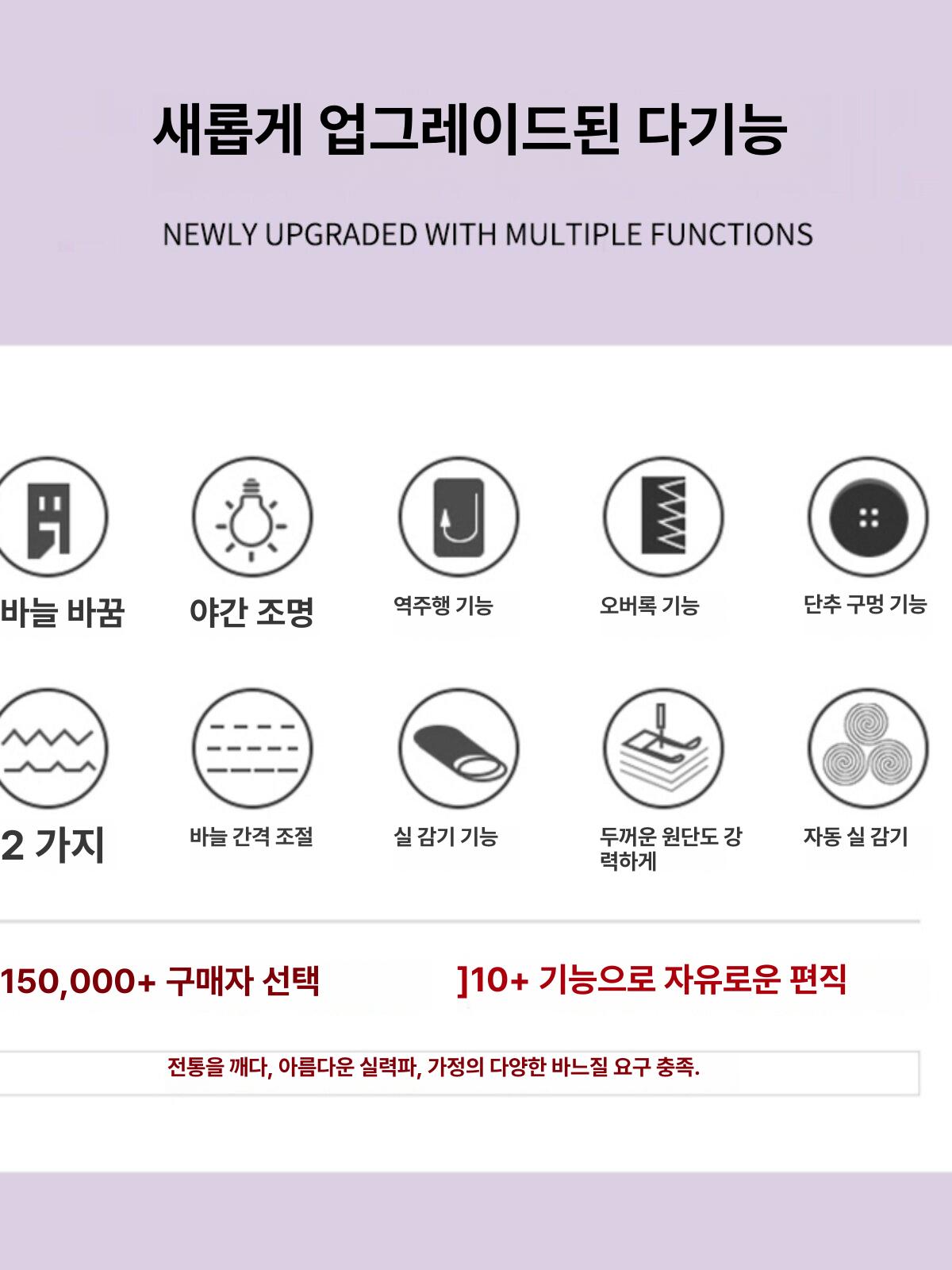 미니 재봉틀 가정용 미싱기 초보자 휴대용 수선용 공예 기본 확장 테이블 - 상세 이미지 4