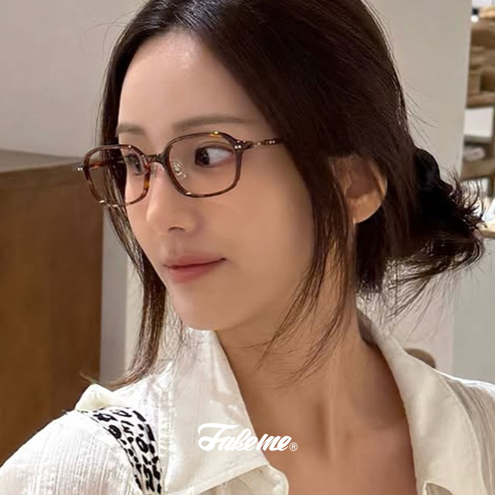 페이크미 보호 boho DEM 호피 여자 남자 얇은 씬스퀘어 뿔테 안경테 - 상품 이미지