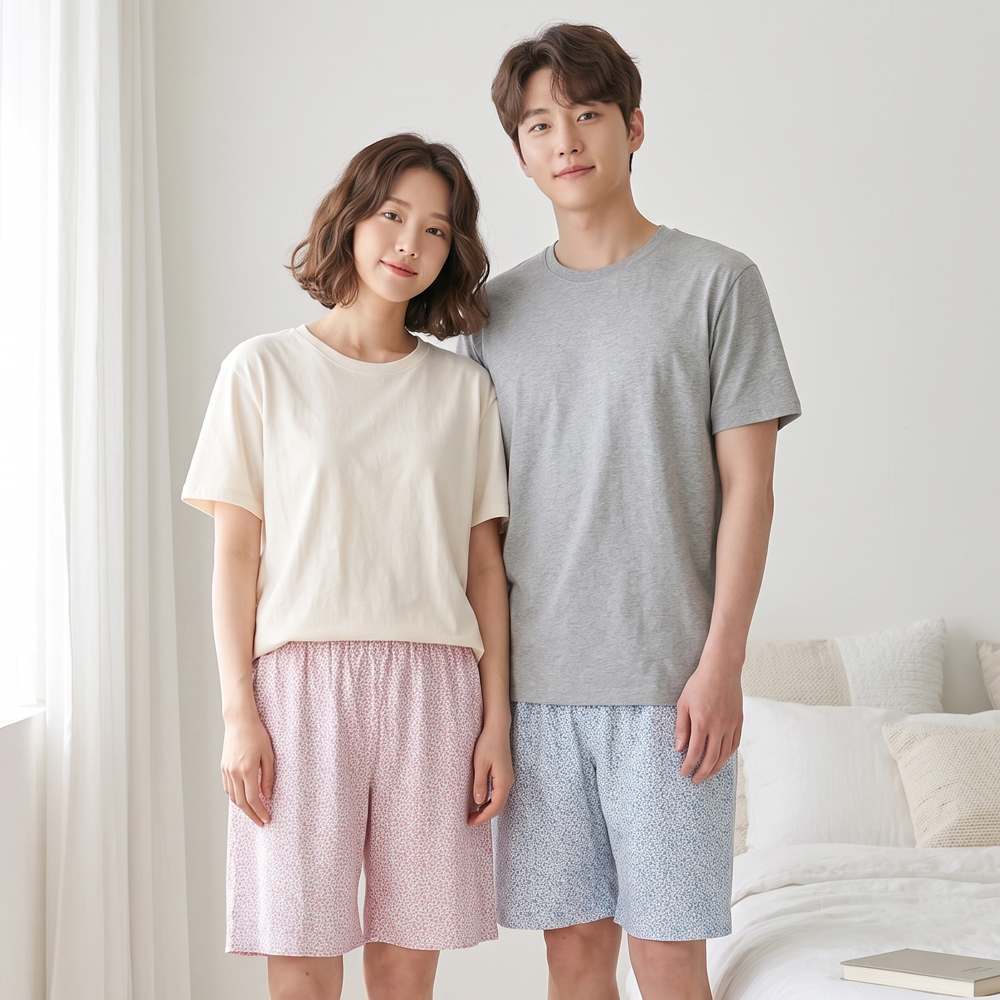 여름 실내복 파자마 바지 커플 이지웨어 PJ포근베리(레이온 5부) 이미지 8