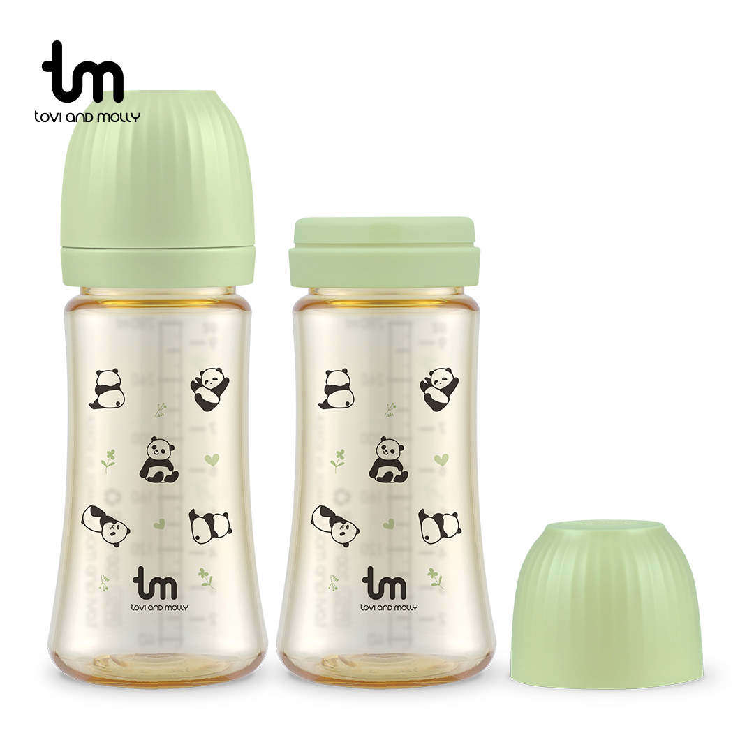 토비앤몰리 PPSU 젖병 -젖꼭지 미포함/ 더블하트 모윰 베베그로우 호환 280ml, 포포 그린, 4개 - 상품 이미지