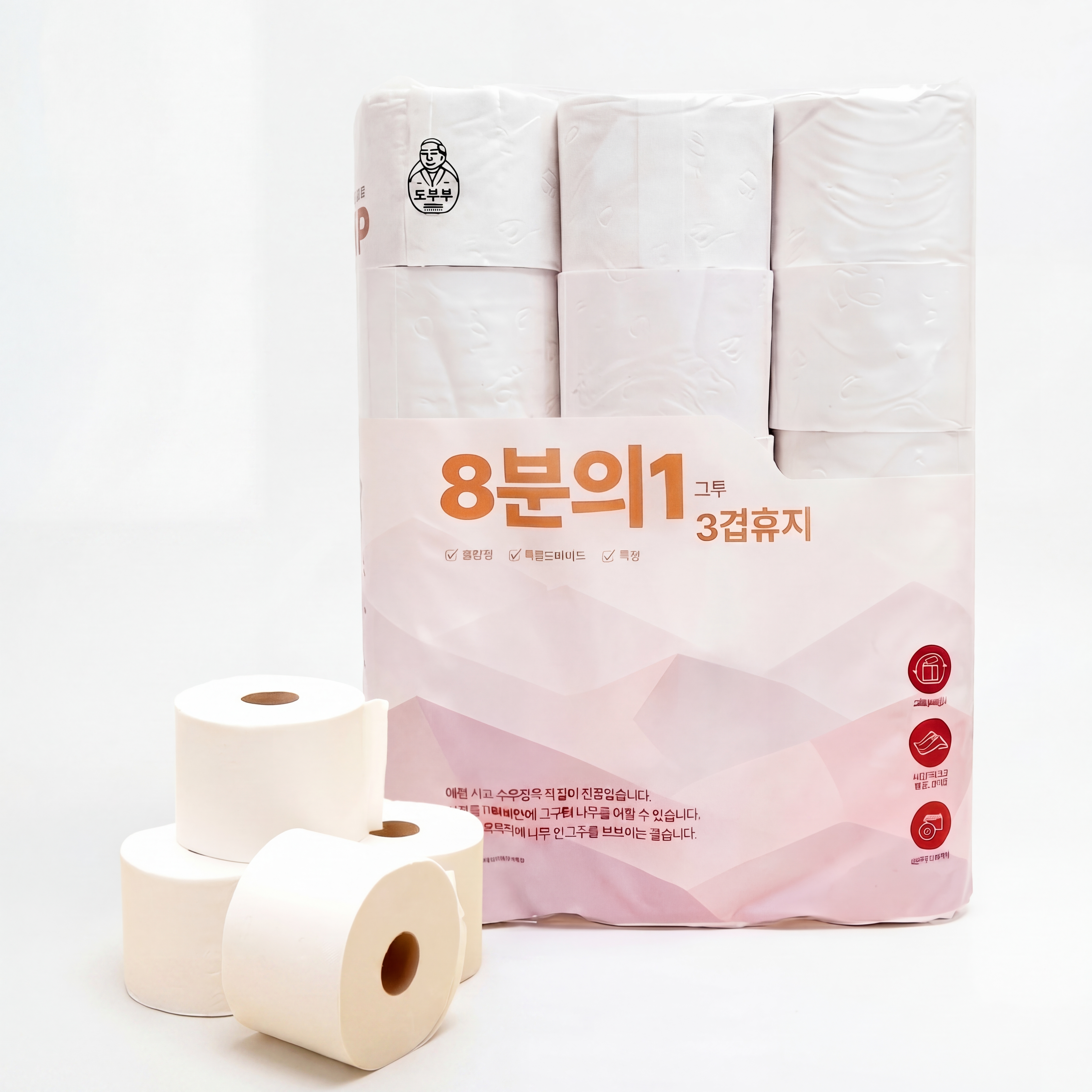 코주부 3겹휴지 l 40m 30롤 대용량 두루마리 화장지 l 8분의1그루 - 상품 이미지