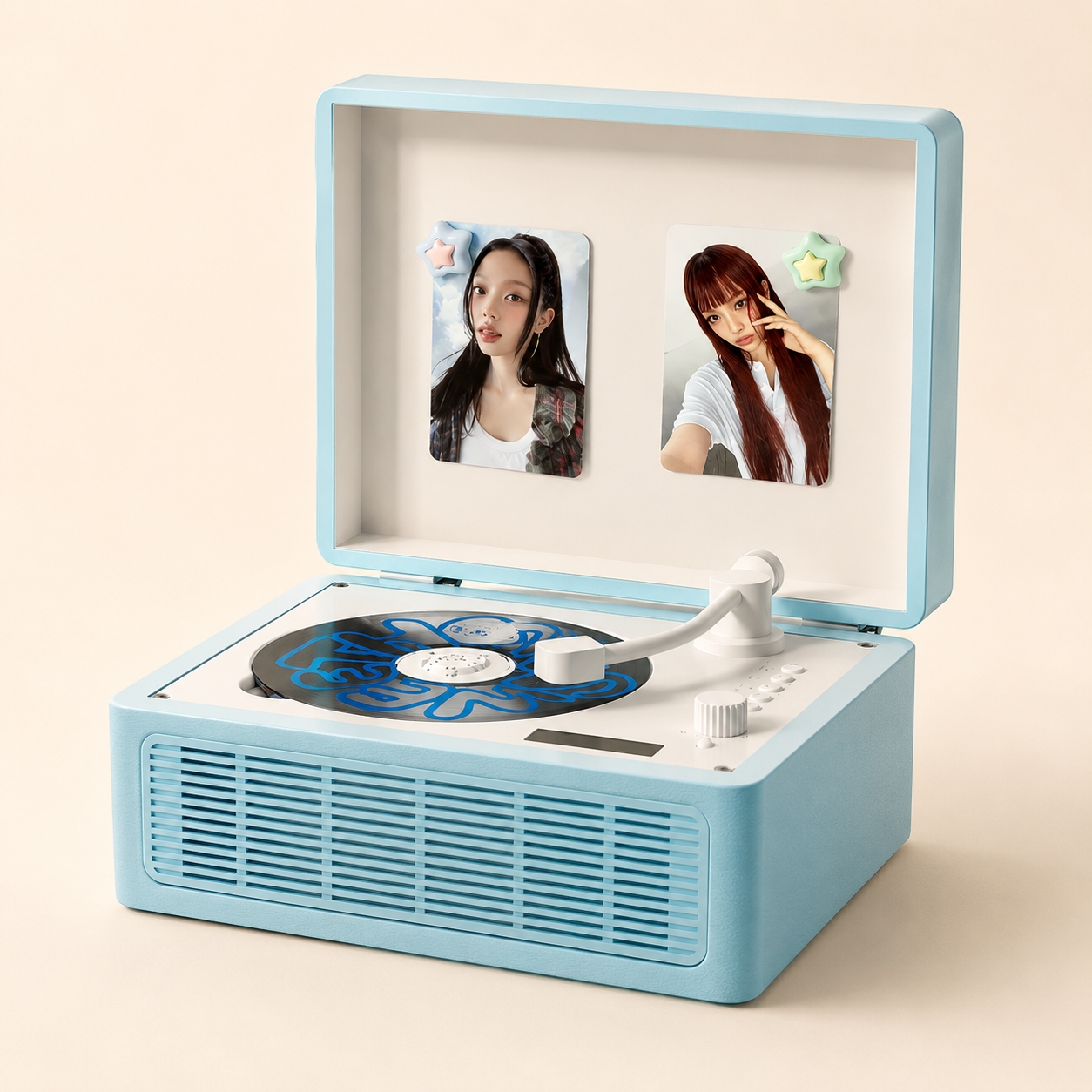 고급 cd플레이어 휴대용 시디플레이어 고음질 탁상용 블루 - 상품 이미지