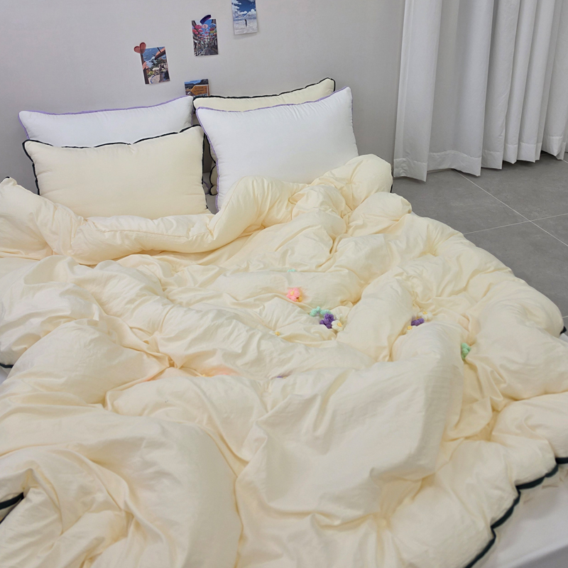 국산 보들보들 워싱 무지 봄 차렵이불 사계절용 SS/Q 이미지 8