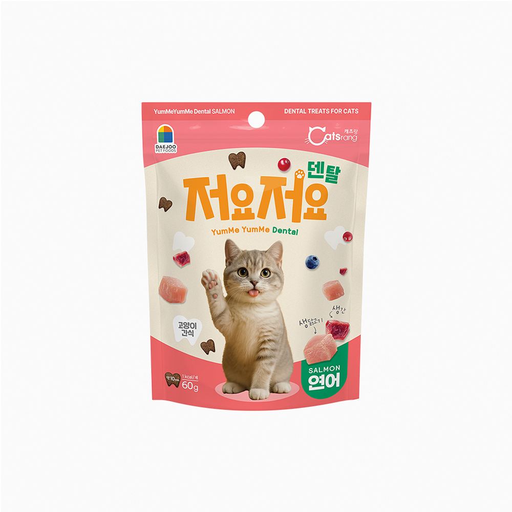 캐츠랑 저요저요 덴탈 고양이스낵 연어, 60g, 1개 - 상품 이미지