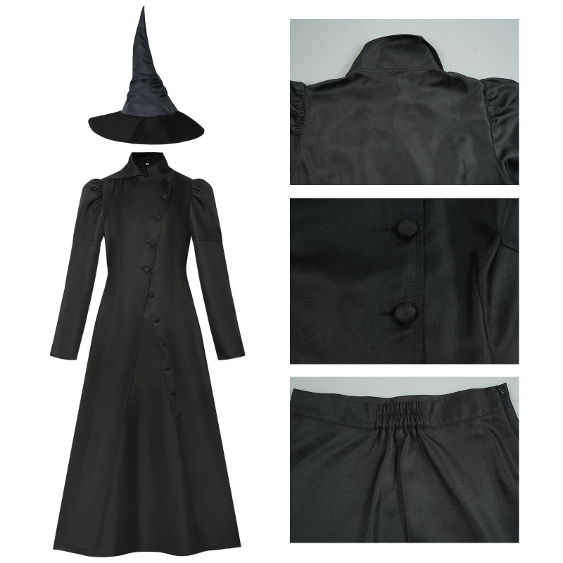 사악한 Elphaba 코스프레 의상 마녀 드레스 유니폼 서쪽의 할로윈 파티 여성 - 상세 이미지 3
