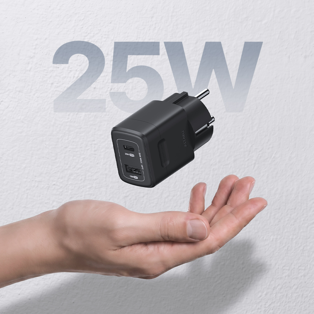 PD 25W PPS GaN 접지 듀얼 초고속 미니 충전기 GB252 화이트 이미지 3