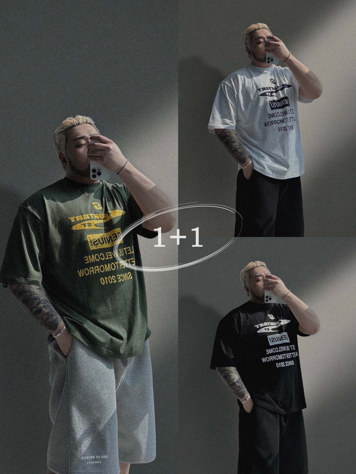 에이오알닷 aor. 지니어스 반팔티 3COLOR 빅사이즈 박스핏 루즈핏 티셔츠