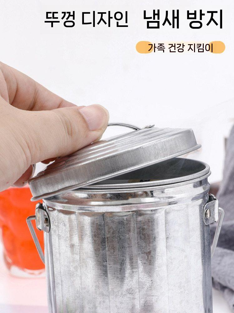 재떨이 꽁초 쓰레기통 휴지통 업소용 원형 철제 양철 양동이 - 상세 이미지 5