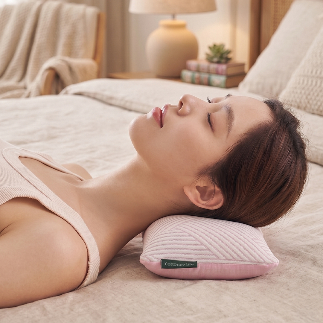 시원한 냉감 메밀 경추 목베개 낮은 숙면 높은 낮잠 다리 딱딱한 여름 일자목 기능성 - 상세 이미지 3
