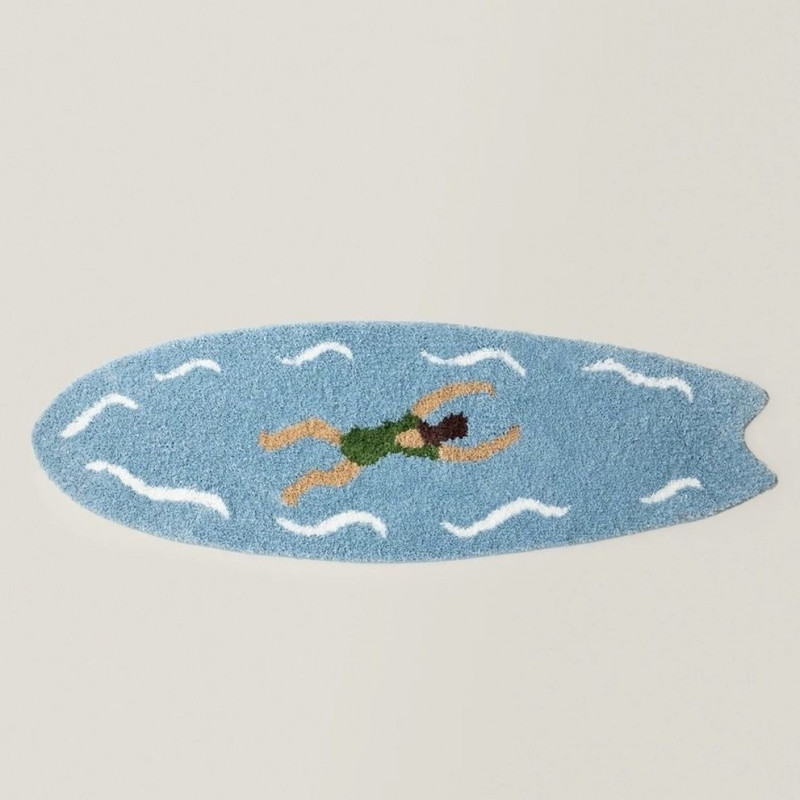 서핑보드러그 미니 발매트 타원형 라운드 바다 45x125cm 비치 서핑 패턴 - 상세 이미지 4