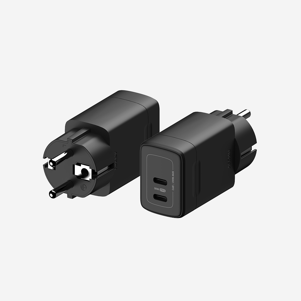 PD 50W PPS GaN 듀얼 접지 초고속 충전기 GB502 블랙