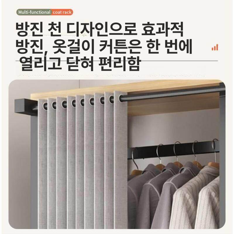 조립식 옷장 커튼 드레스룸 행거 철제 수납장 시스템장 B 160x45x200 그레이 - 상세 이미지 3