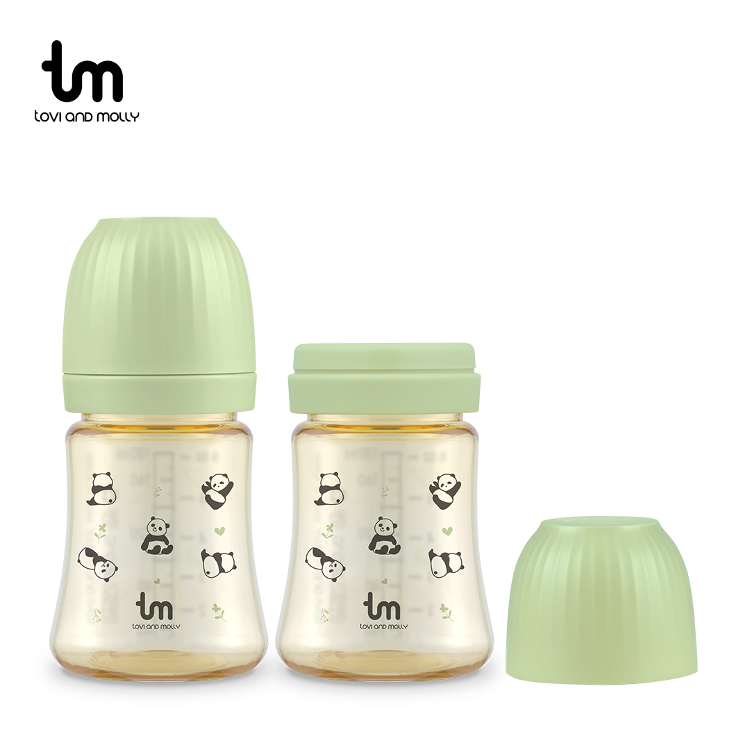 토비앤몰리 PPSU 젖병 -젖꼭지 미포함/ 더블하트 모윰 베베그로우 호환 180ml, 포포 그린, 2개 - 상품 이미지