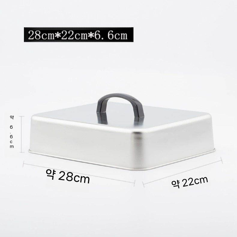 철판 래스팅 뚜껑 구이 패티 사각 스테이크 함박 28x22x6.6cm - 상세 이미지 4