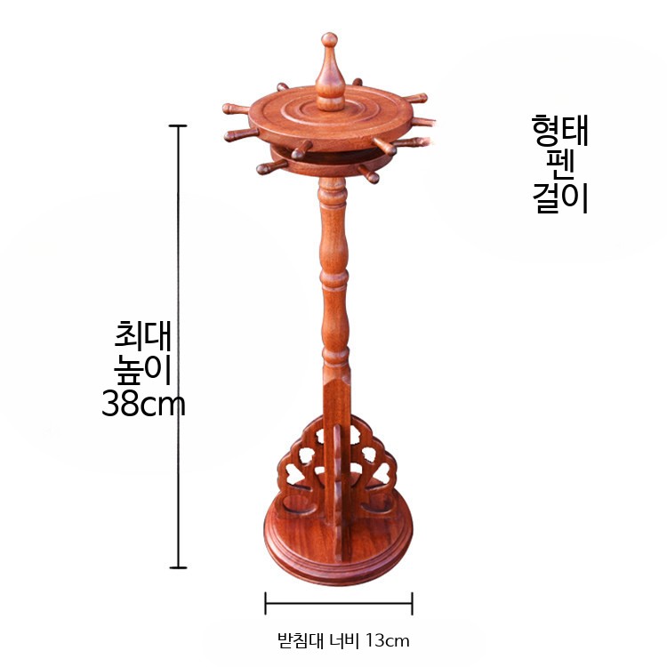 서예 붓 홀더 메탈 책상 캘리그라피 브러시 수납 거치대 블랙브랜치우드 붓받침포함 - 상세 이미지 5