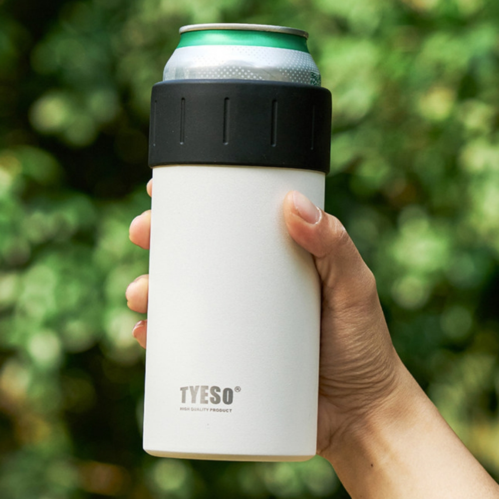 캔쿨러 맥주시원하게 캔맥주 홀더 소주 보냉 컵 겸용 페트병쿨러 TYSEO 520ml, 화이트 - 상품 이미지