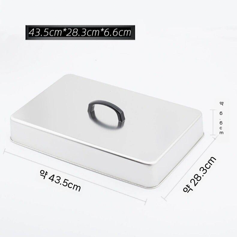 철판 래스팅 뚜껑 구이 패티 사각 스테이크 함박 28x22x6.6cm - 상세 이미지 2