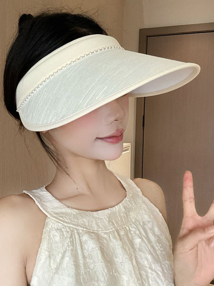 여성 헤어밴드 썬캡 오픈탑 모자 여름 자외선 차단 패션 썬햇 - 상세 이미지 3