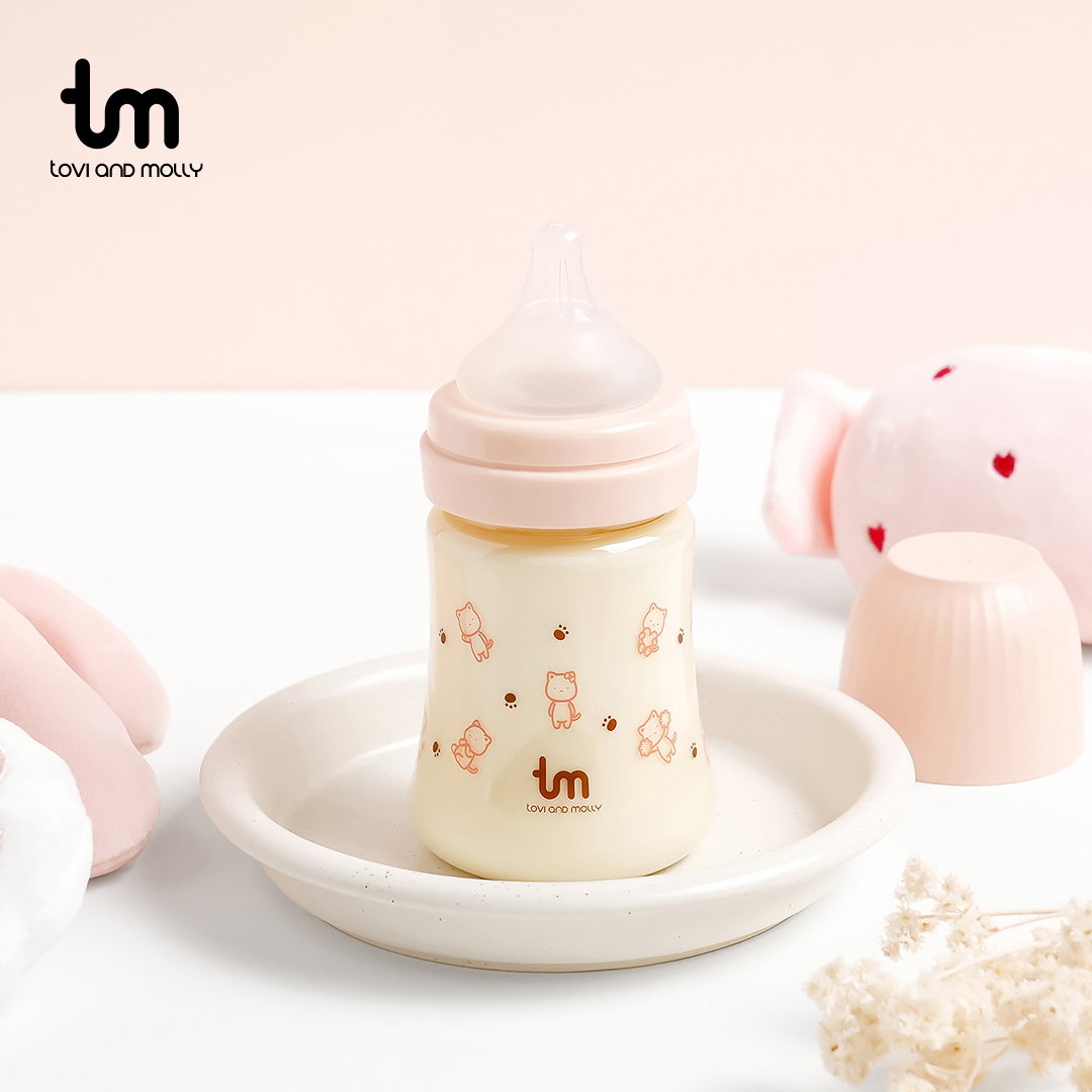 토비앤몰리 PPSU 신생아 아기 젖병 젖꼭지 1단계 포함 출산준비 배앓이 180ml, 핑크, 1개 - 상품 이미지