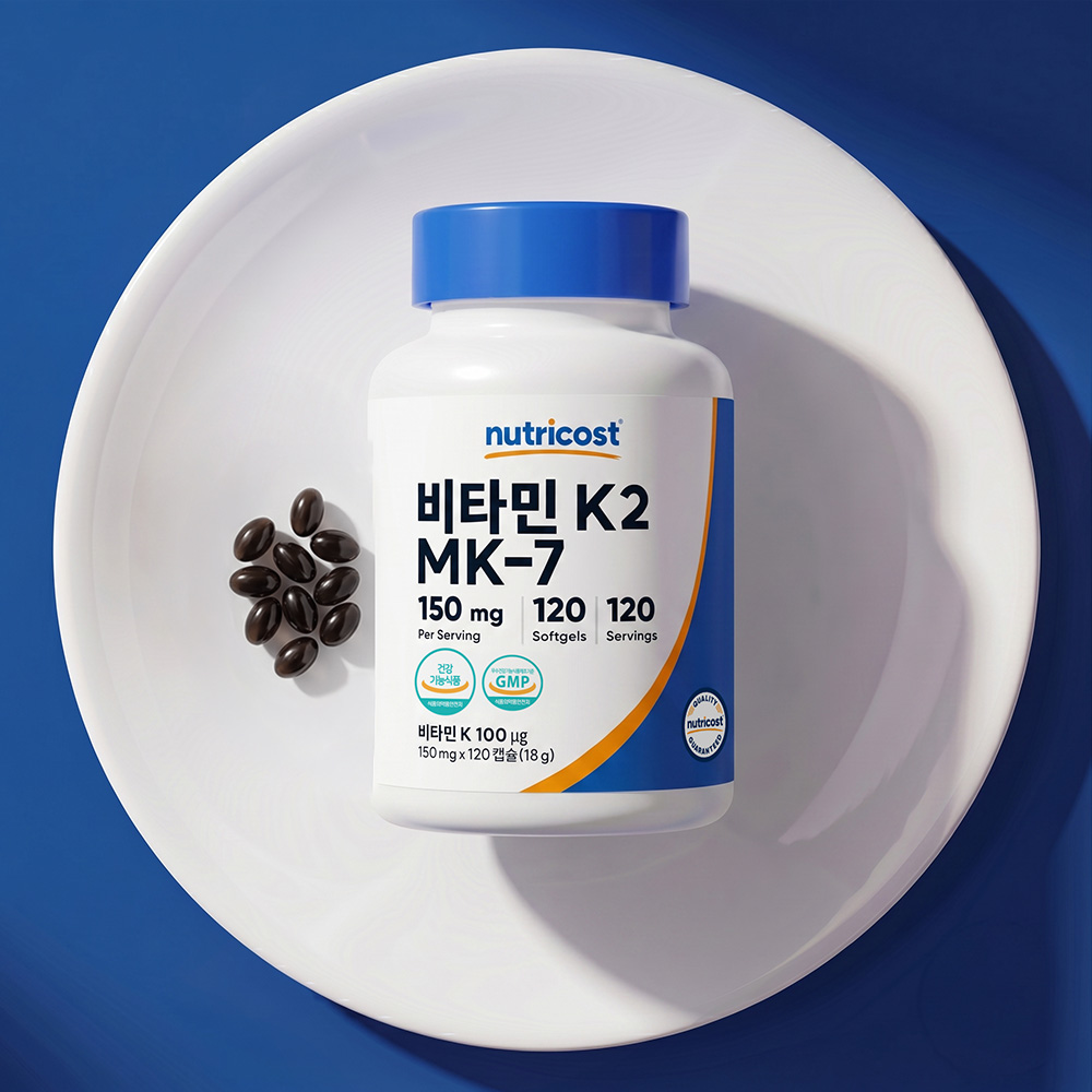 뉴트리코스트 비타민 K2 MK-7 메나퀴논 100MCG 소프트젤 120정, 120캡슐, 1개 - 상세 이미지 4