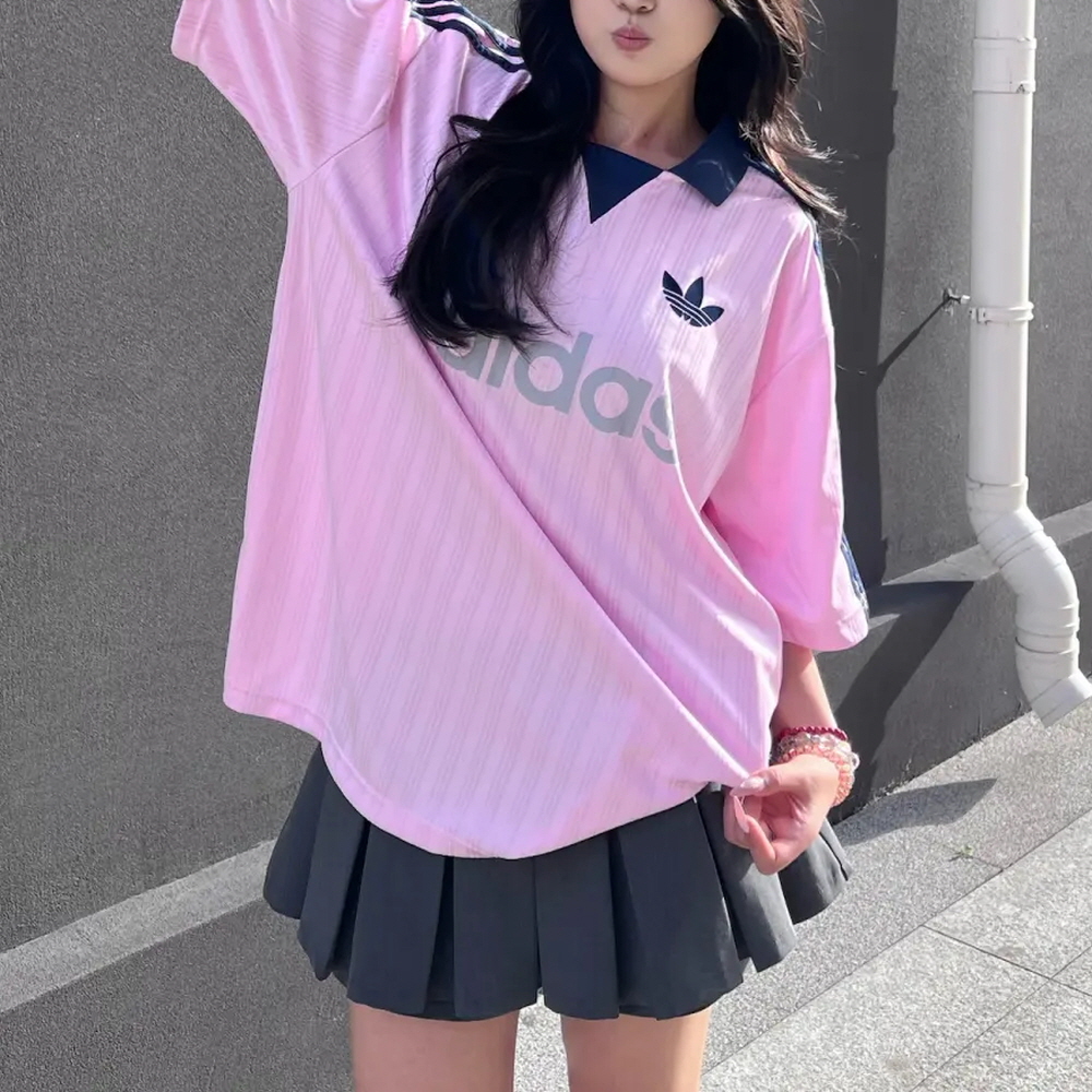 아디다스 칼라드 골리 탑 카라 반팔 티셔츠 핑크 JX8982 - 상세 이미지 2