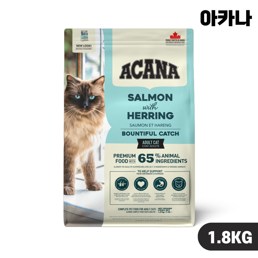 [+N포인트] 아카나 캣 고양이사료 바운티풀 캐치, 1.8kg, 1개 - 상품 이미지