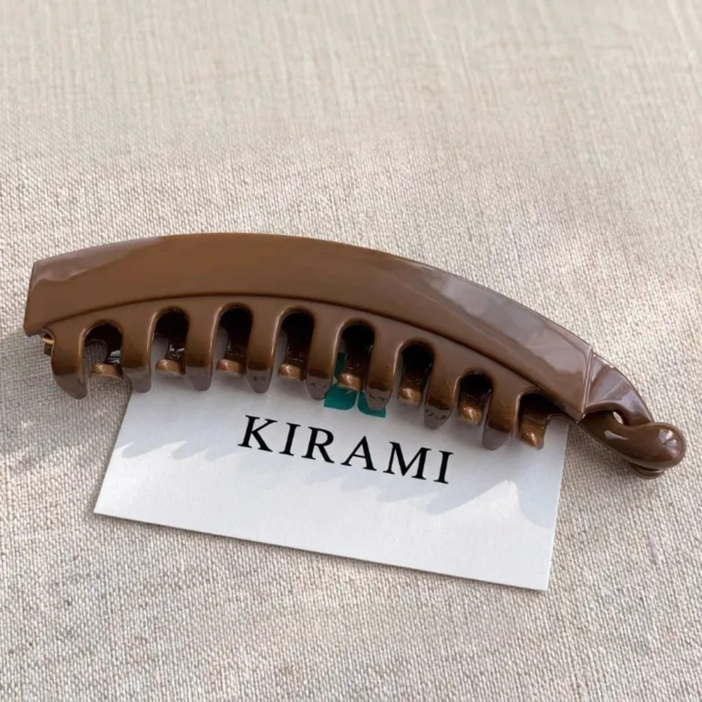 브라운 롱 바나나 집게핀 포니테일 긴머리 헤어핀 이미지 7